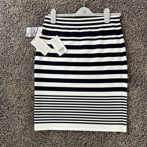 Navy white striped skirt